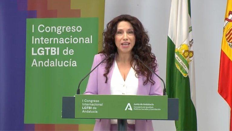 La consejera de Igualdad, Rocío Ruiz, en el I Congreso Internacional LGTBI+ de Andalucía