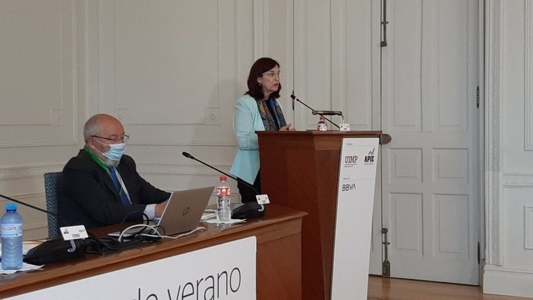 La presidenta de la CNMC, Cani Fernández, interviene en los cursos de verano de la Universidad Internacional Menéndez Pelayo