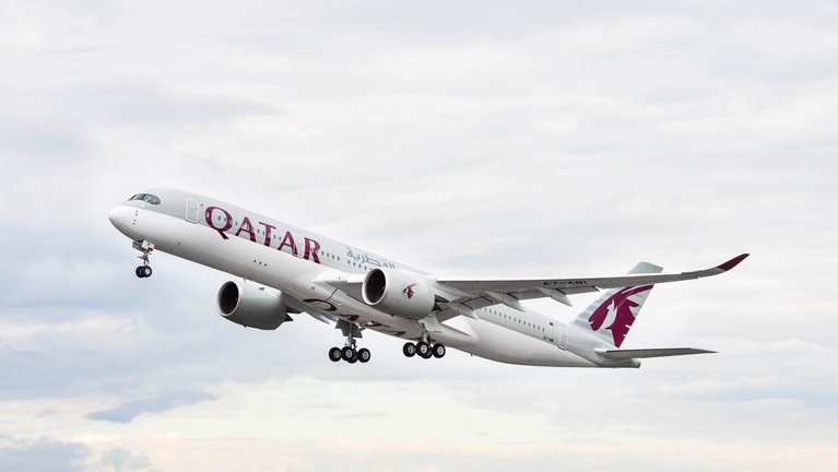 Avión de Qatar Airways.