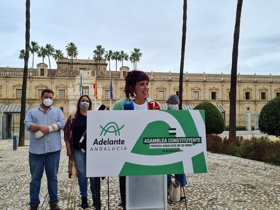 Archivo - La parlamentaria andaluza Teresa Rodríguez anuncia la asamblea de refundación de Adelante Andalucía.