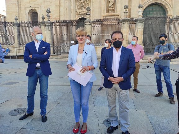 Francisco Díaz, María Cantos y Miguel Castro, los tres concejales de Cs en el Ayuntamiento de Jaén que han abandonado el gobierno local