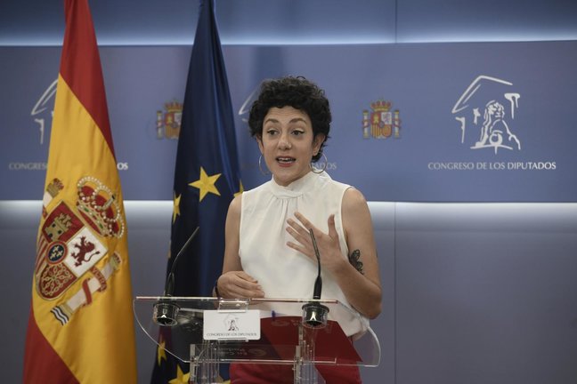 Archivo - La portavoz parlamentaria de Unidas Podemos, Aina Vidal, interviene en una rueda de prensa anterior a una Junta de Portavoces, a 18 de mayo de 2021, en el Congreso de los Diputados, Madrid, (España).
