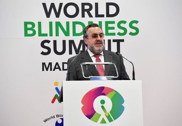 El presidente del Grupo Social ONCE, Miguel Carballeda, en la World Blindness Summit Madrid 2021