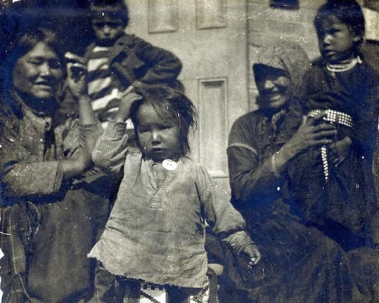 A historical photo from 1905 provided by the Provincial Archives of Saskatchewan (issued on 25 June 2021) shows children with their mothers at the Regina Indian Industrial School in Regina, Northwest Territories, now Saskatchewan, Canada. According to reports hundreds of unmarked graves have been located on the grounds of two Indian schools in Canada. Indigenous children were removed from their homes and taken to the schools where they were prohibited from speaking their native language or engaging in native cultural activities. EFE/EPA/PROVINCIAL ARCHIVES OF SASKATCHEWAN / HANDOUT BEST QUALITY AVAILABLE HANDOUT EDITORIAL USE ONLY/NO SALES
