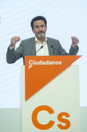 El vicesecretario general de Ciudadanos y portavoz adjunto en el Congreso de los Diputados, Edmundo Bal, en una rueda de prensa en la sede del partido en Madrid.