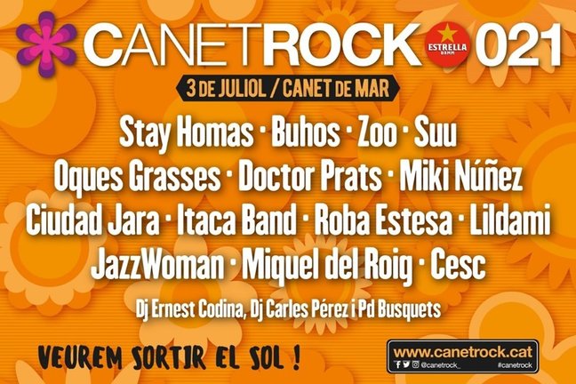 Imagen del cartel del Festival Canet Rock 2021