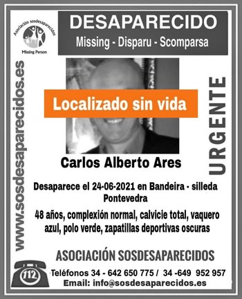 Desactivada la búsqueda de Carlos Alberto Ares tras ser hallado sin vida en Silleda (Pontevedra)