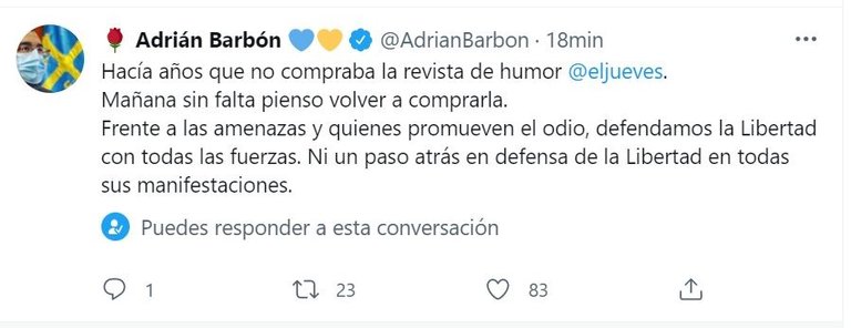 Twitter de Adrián Barbón.