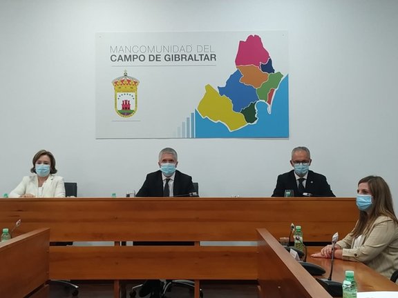 Archivo - Marlaska en la Mancomunidad de Municipios del Campo de Gibraltar cuando anunció la prórroga del Plan Especial