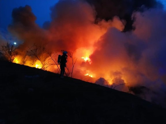 Archivo - Imagen del incendio en el Cerro de los Palos de Toledo
