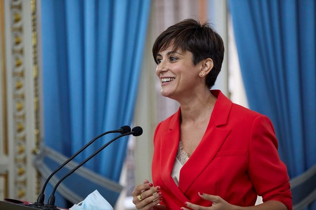 La nueva ministra Portavoz y de Política Territorial, Isabel Rodríguez, interviene en el traspaso de carteras, en el Ministerio de Política Territorial,