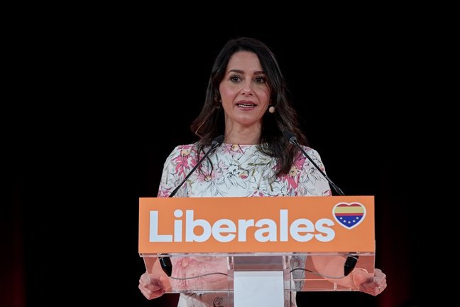 La presidenta de Ciudadanos, Inés Arrimadas, en el acto de clausura de la convención política del partido celebrada en Madrid.