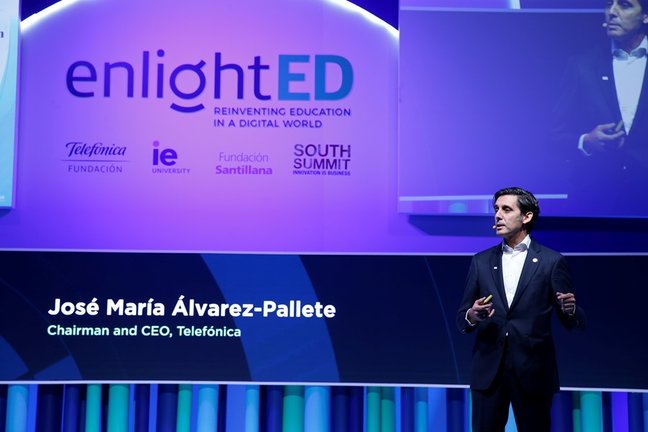 Archivo - El presidente ejecutivo de Telefónica, José María Álvarez-Pallete, en el encuentro 'enlightED' de 2019