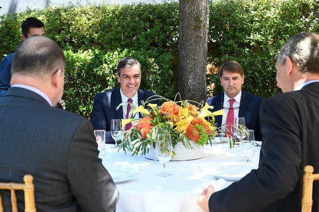 El presidente del Gobierno, Pedro Sánchez, en la sede de HP en Palo Alto, en una reunión con CEOs de compañías tecnológicas