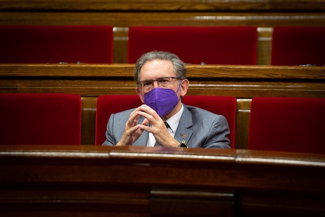 El conseller de Economía de la Generalitat, Jaume Giró, durante un Pleno en el Parlament de Catalunya, a 22 de julio de 2021, en Barcelona, Catalunya (España). La sesión de hoy es una continuación de las de ayer y el martes 20. En el pleno de este miércol