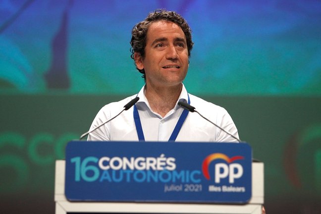 El secretario general del PP, Teodoro García Egea, en el XVI congreso regional del PP de Baleares , a 24 de julio de 2021, en Mallorca, Islas Baleares (España). 