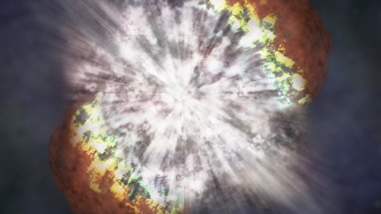 Ilustración de una explosión de supernova