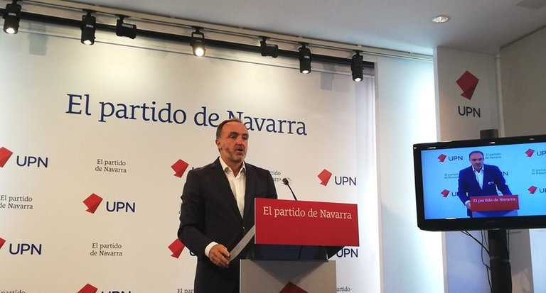 El presidente de UPN y portavoz de Navarra Suma, Javier Esparza