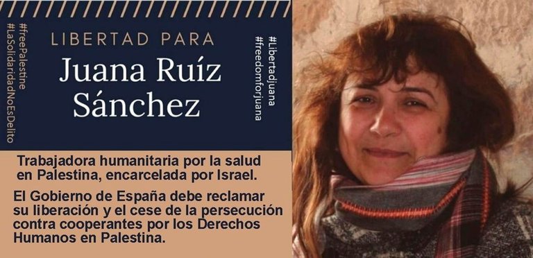 Juana Ruiz Sánchez, cooperante española detenida en Israel