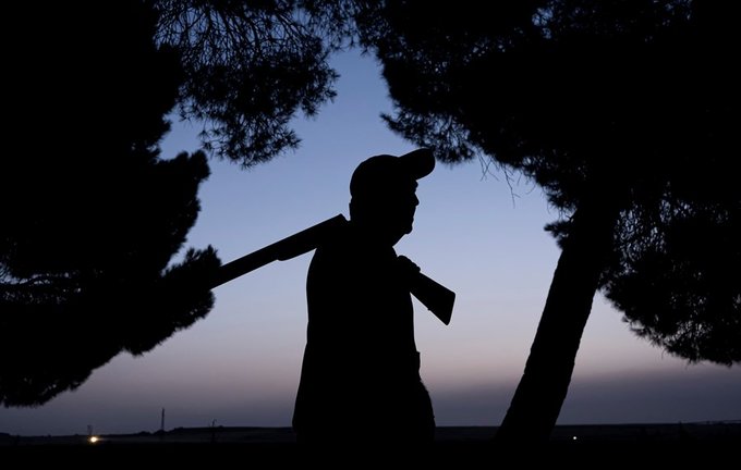 Un cazador, durante una jornada de caza el primer día de inicio de la media veda en Castilla y León, en Olmedo.