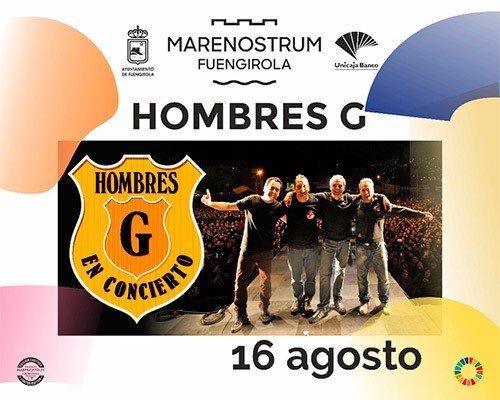 Cartel de Hombres G de su concierto en Marenostrum Fuengirola