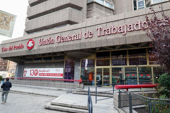 Archivo - Fachada de la sede de la Unión General de Trabajadores, el sindicato UGT en Avenida de América, 25, Madrid (España), a 30 de noviembre de 2020.