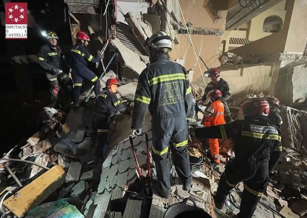 Rescate en el derrumbe de un edificio en Peñíscola.