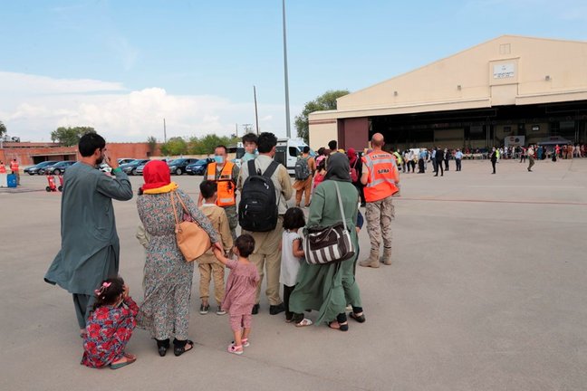 Refugiados evacuados de Afganistán llegan a la Base Aérea de Torrejón (Archivo)