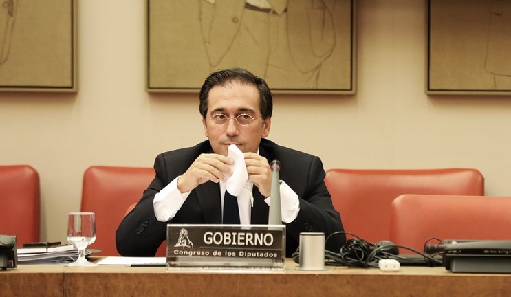 El ministro de Asuntos Exteriores, Unión Europea y Cooperación, José Manuel Albares, en el Congreso