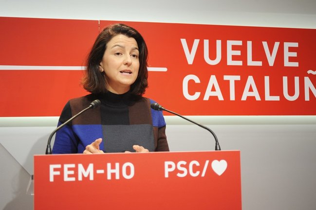 Archivo - La secretaria del PSC, Eva Granados, ofrece una rueda de prensa en la sede del partido, a 17 de mayo de 2021, en Barcelona, Catalunya (España)