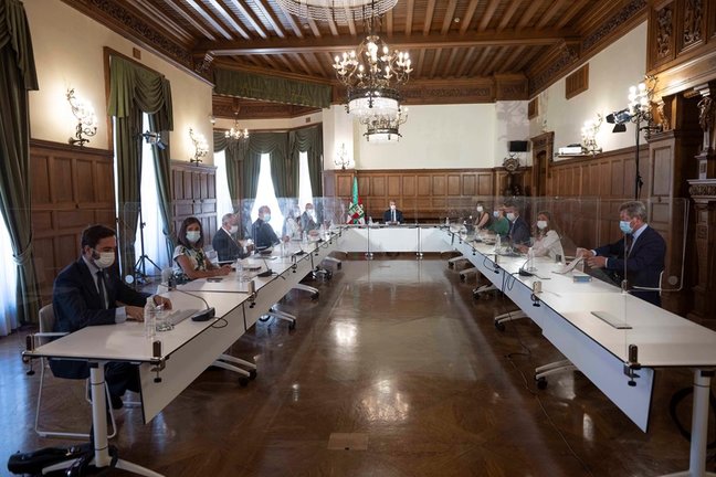 Preimer Consejo de Gobierno del nuevo curso político en el Palacio Miramar de Donostia-san Sebastián, con el Lehendakar, Iñigo Urkullu, a la cabeza