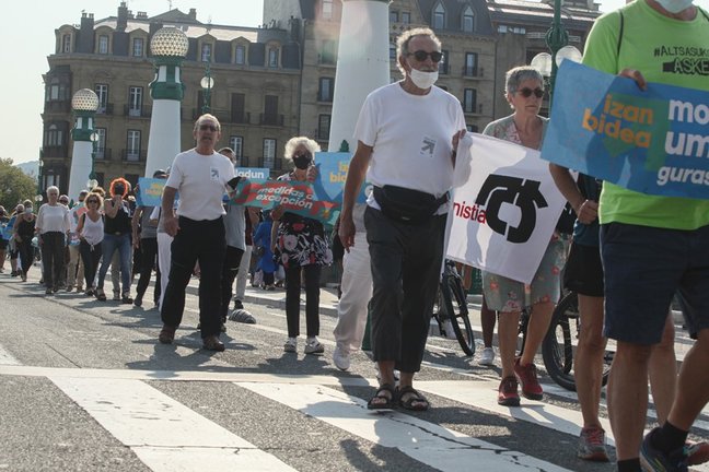 Manifestación a favor del acercamiento de los presos de ETA el pasado 21 de agosto en San Sebastián
