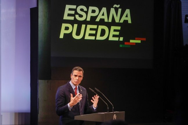 Archivo - El presidente del Gobierno, Pedro Sánchez, ofrece una conferencia bajo el título 'España puede. Recuperación, Transformación, Resiliencia' en la Casa de América, en Madrid (España) a 31 de agosto de 2020.