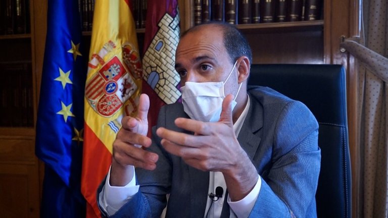 El presidente de las Cortes de Castilla-La Mancha, Pablo Bellido, en una entrevista con Europa Press