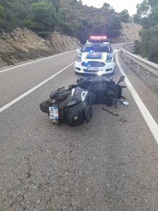 Accidente de tráfico en la N-211 en Mequinenza (Aragón)