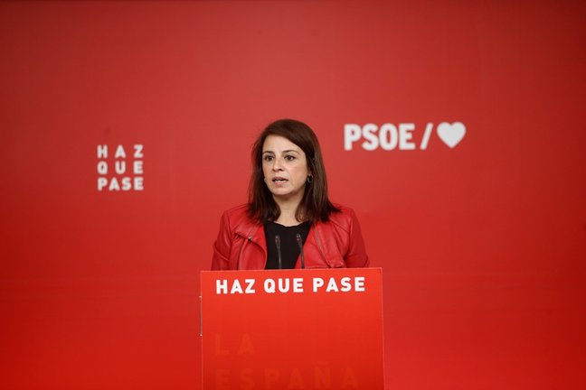 Archivo - La vicesecretaria general del Partido Socialista, Adriana Lastra,
