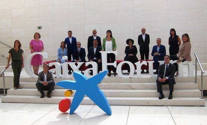 Presentación de las temporadas de CaixaForum y CosmoCaixa, con sus directores y la directora general adjunta de la Fundación La Caixa Elisa Durán
