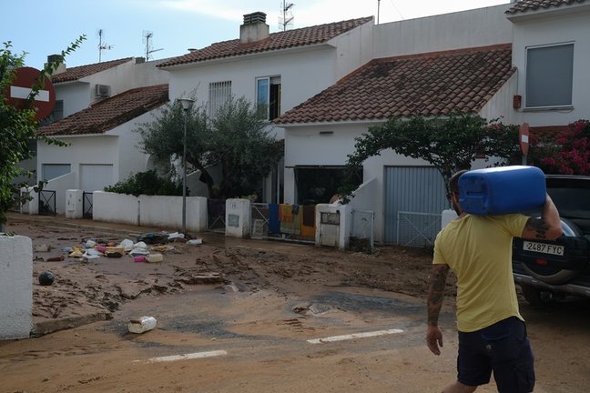 Destrozos y calles inundadas tras el paso de la tormenta de este miércoles en el municipio de Alcanar, a 2 de septiembre de 2021, en una imagen de archivo
