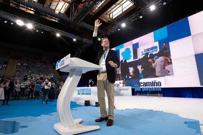 Archivo - El expresidente del Gobierno Mariano Rajoy, en el 17 Congreso del PP de Galicia, a 17 de julio de 2021, en Santiago de Compostela (Galicia).