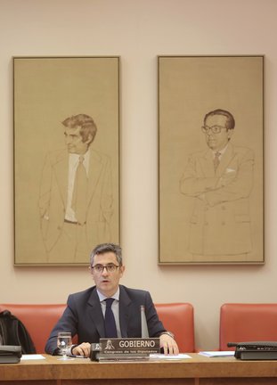 El ministro de la Presidencia, Relaciones con las Cortes y Memoria Democrática, Félix Bolaños, comparece en la Comisión Constitucional en el Congreso de los Diputados, a 9 de septiembre de 2021, en Madrid (España)