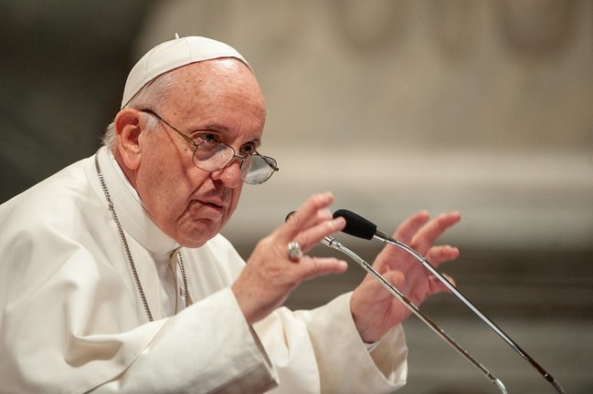 Archivo - El Papa Francisco hablando durante la reunión, el 9 de mayo de 2019, con la diócesis de Roma en la Basílica de San Juan de Letrán en Roma
