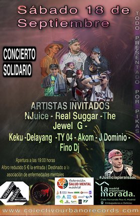 Cartel del concierto solidario en La Morada
