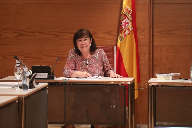Archivo - La vicepresidenta primera del Senado, Cristina Narbona