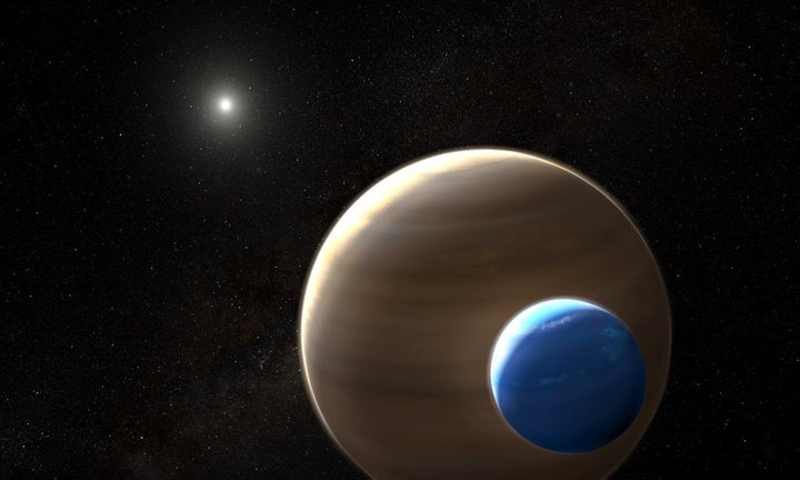Impresión Artística De La Exoluna Kepler-1625B I Orbitando Su Planeta.