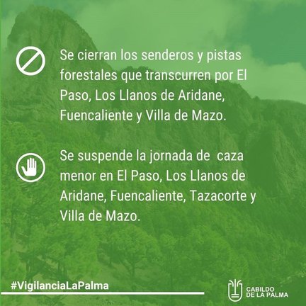 Cartel informativo del Cabildo de La Palma