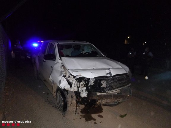 Vehículo que conducía el detenido el viernes por causar un accidente en el que murieron dos motoristas en Lleida.
