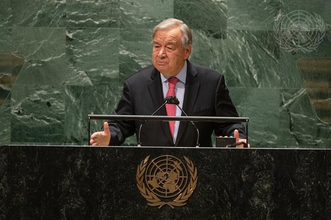 El secretario general de la ONU, António Guterres, en la apertura de la Asamblea General