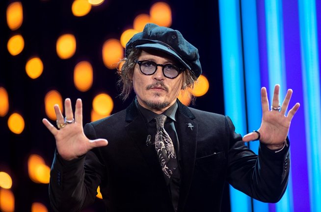 El actor Johnny Depp recibe el Premio Donostia en la 69ª edición del Festival Internacional de Cine de San Sebastián, en el palacio de Kursaal, a 22 de septiembre de 2021, en San Sebastián, Euskadi (España). 