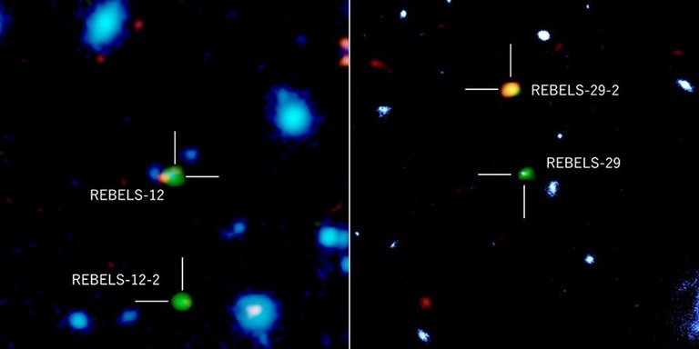 Galaxias distantes fotografiadas con ALMA, el telescopio espacial Hubble y el telescopio VISTA del Observatorio Europeo Austral
