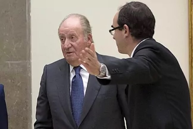 El Rey Juan Carlos, en un acto en la Academia de Bellas Artes en 2017.